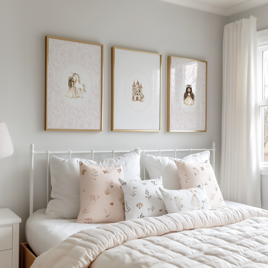 PRINCESS & HER UNICORN | Children's Art Print